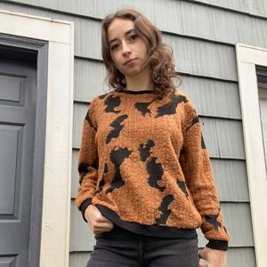 Burnt Orange and Black funky sweater